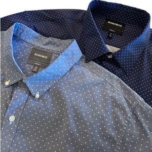 Bonobos Men's Bundle XXL 2XL Long Standard Fit Button Down Shirt Polka Swiss Dot